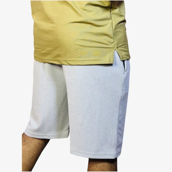 Men's Olive Textured Casual Shorts | Comfort Fit Everyday Wear